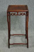 Urn or plant stand, Chinese hardwood. H.73 W.36 D.36cm.