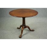 Occasional table, Georgian mahogany with tilt top birdcage action. H.72 Dia.89cm.