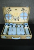 Picnic set, vintage Brexton, cased fully fitted and complete. H.15 W.53. D.38cm.