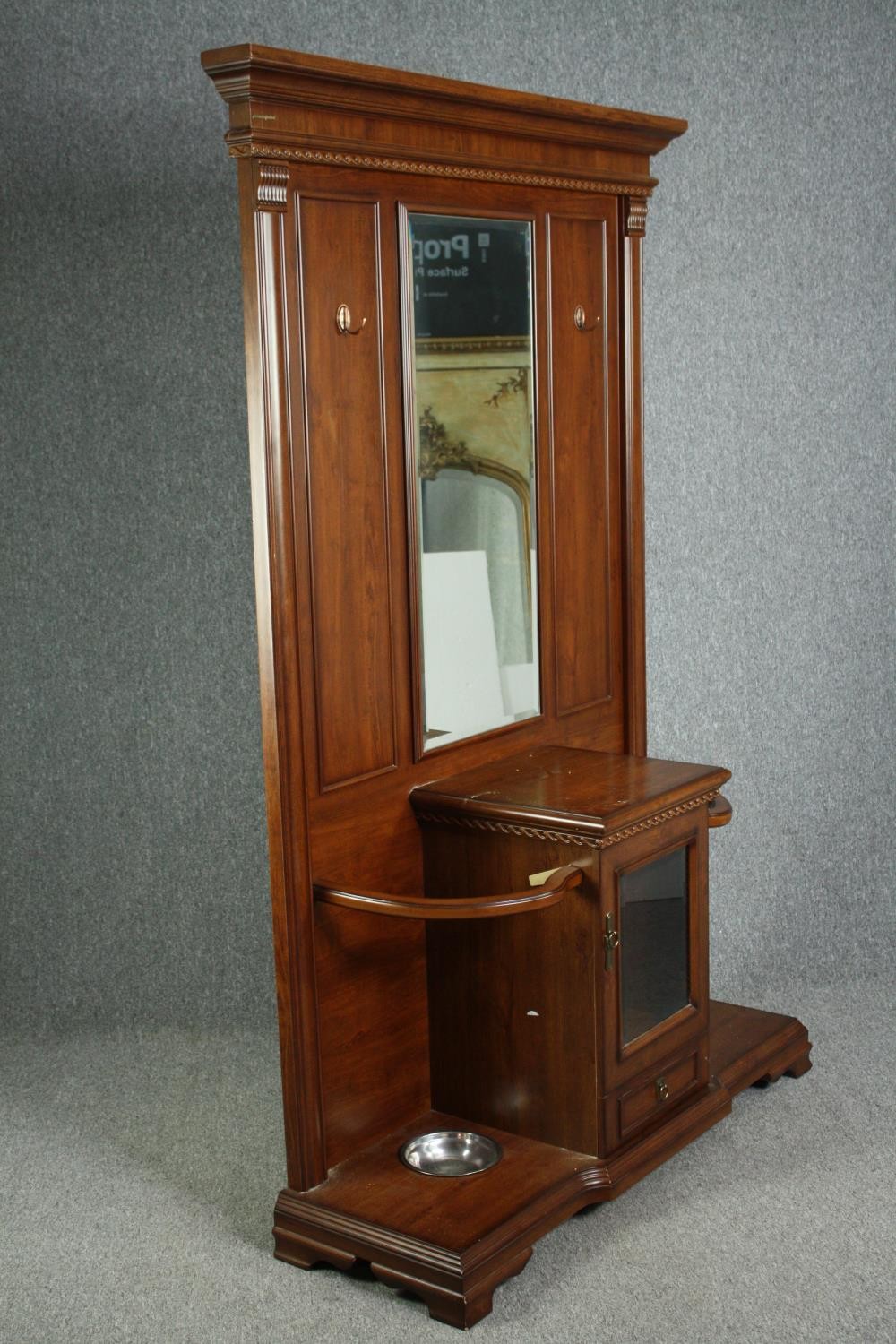 Hallstand, 19th century style walnut. H.208 W.122 D.43cm. - Image 2 of 9