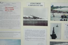 Concorde memorabilia, to include photographs and letters, including one from the Prime Minister,