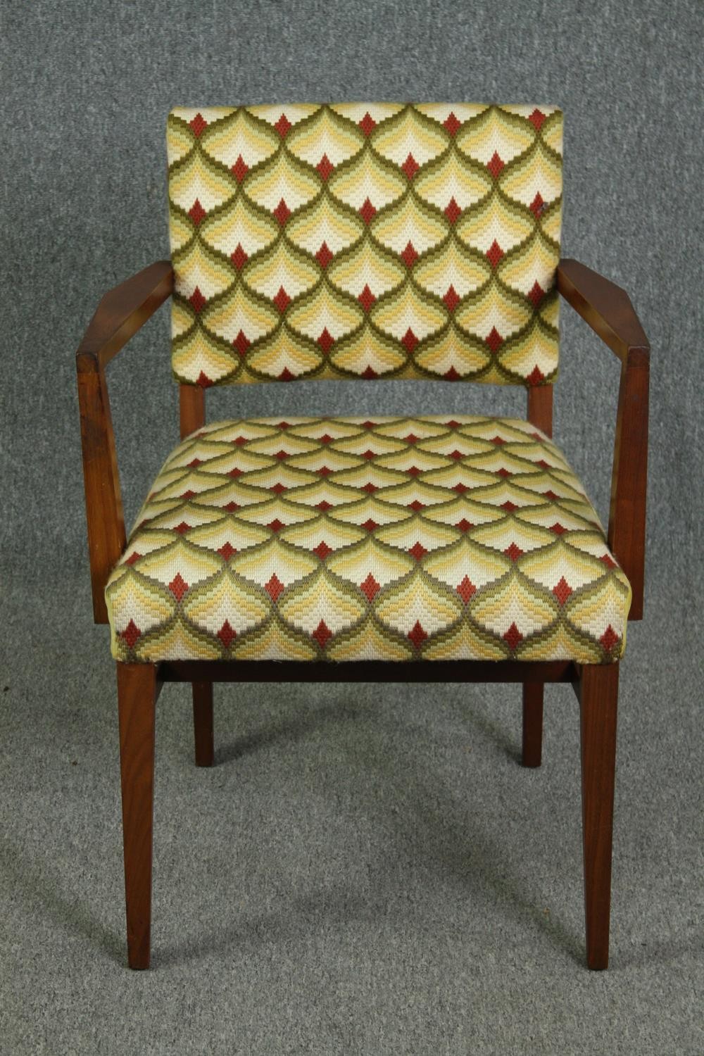 Armchair, mid century teak. H.83cm.