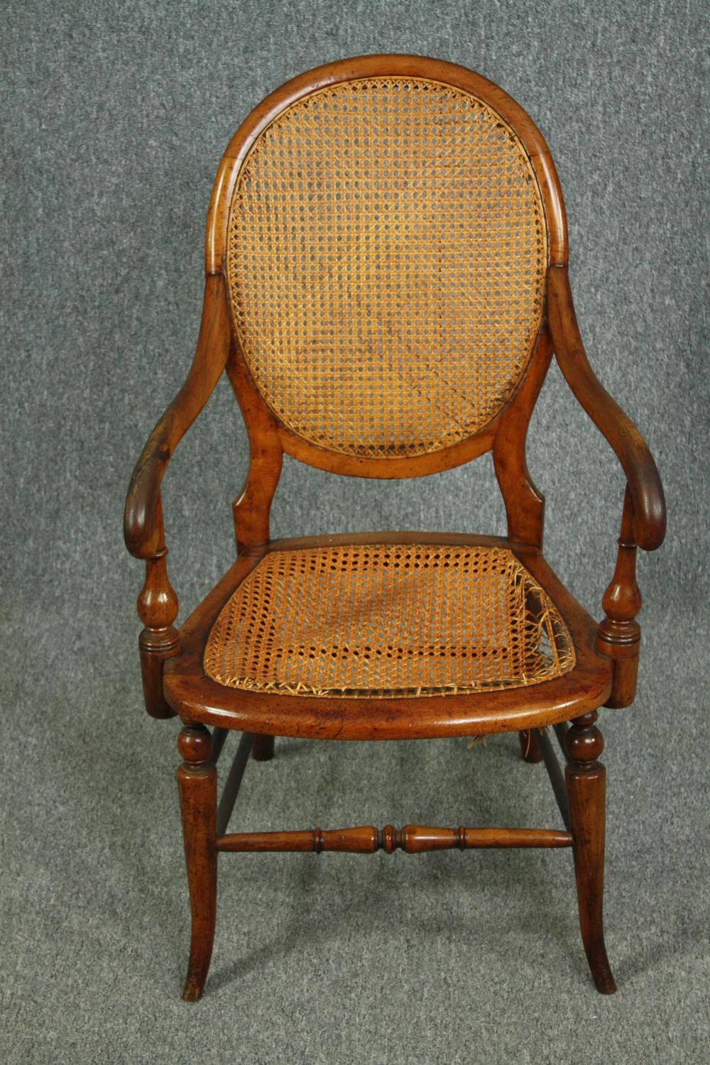 Armchair, 19th century mahogany. H.84cm.