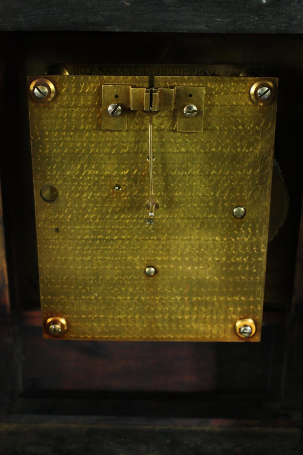 A 19th century French gilt metal mantel clock and a late 19th century ebonised and ormolu mounted - Image 7 of 18