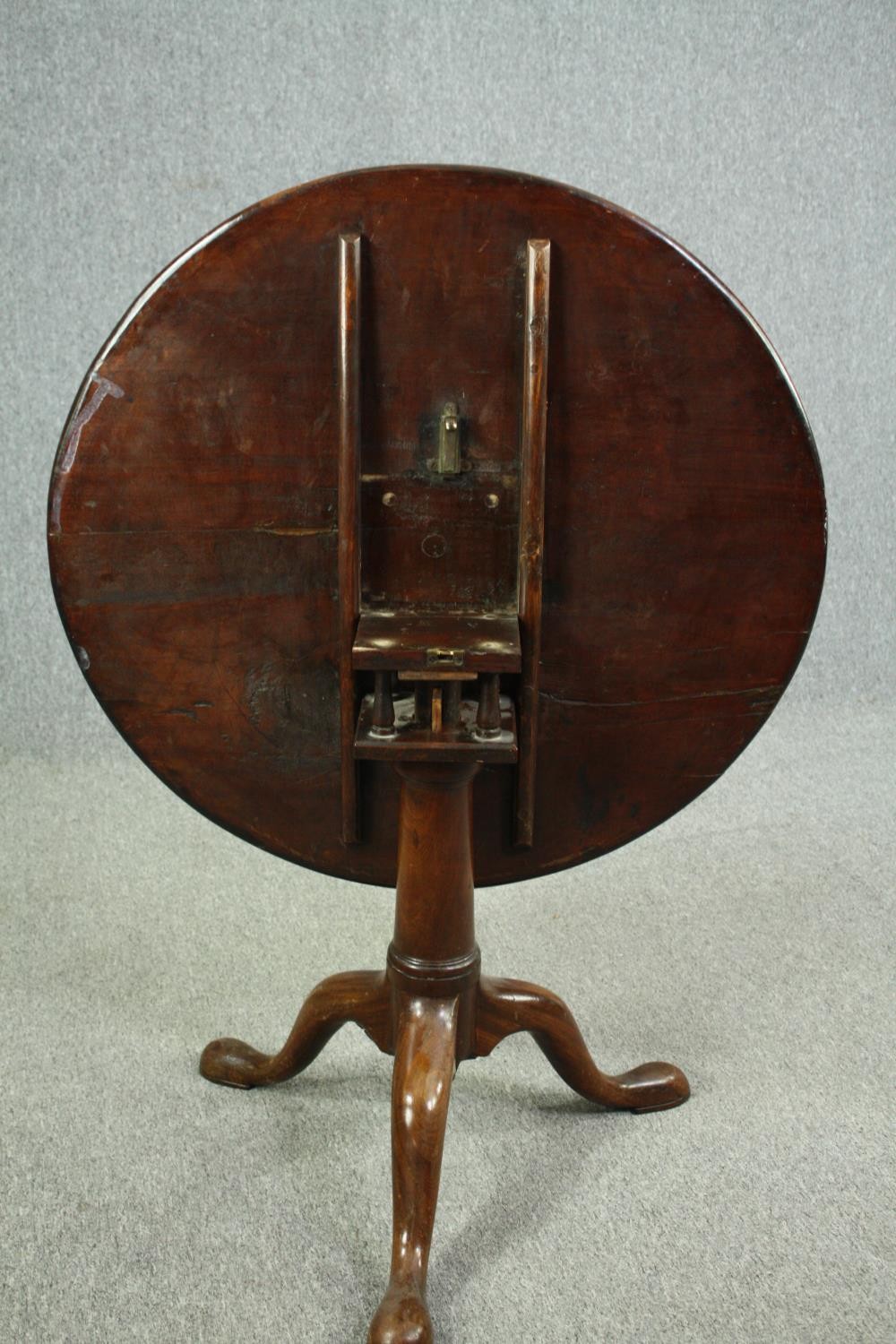 Occasional table, Georgian mahogany with tilt top birdcage action. H.72 Dia.89cm. - Image 6 of 6