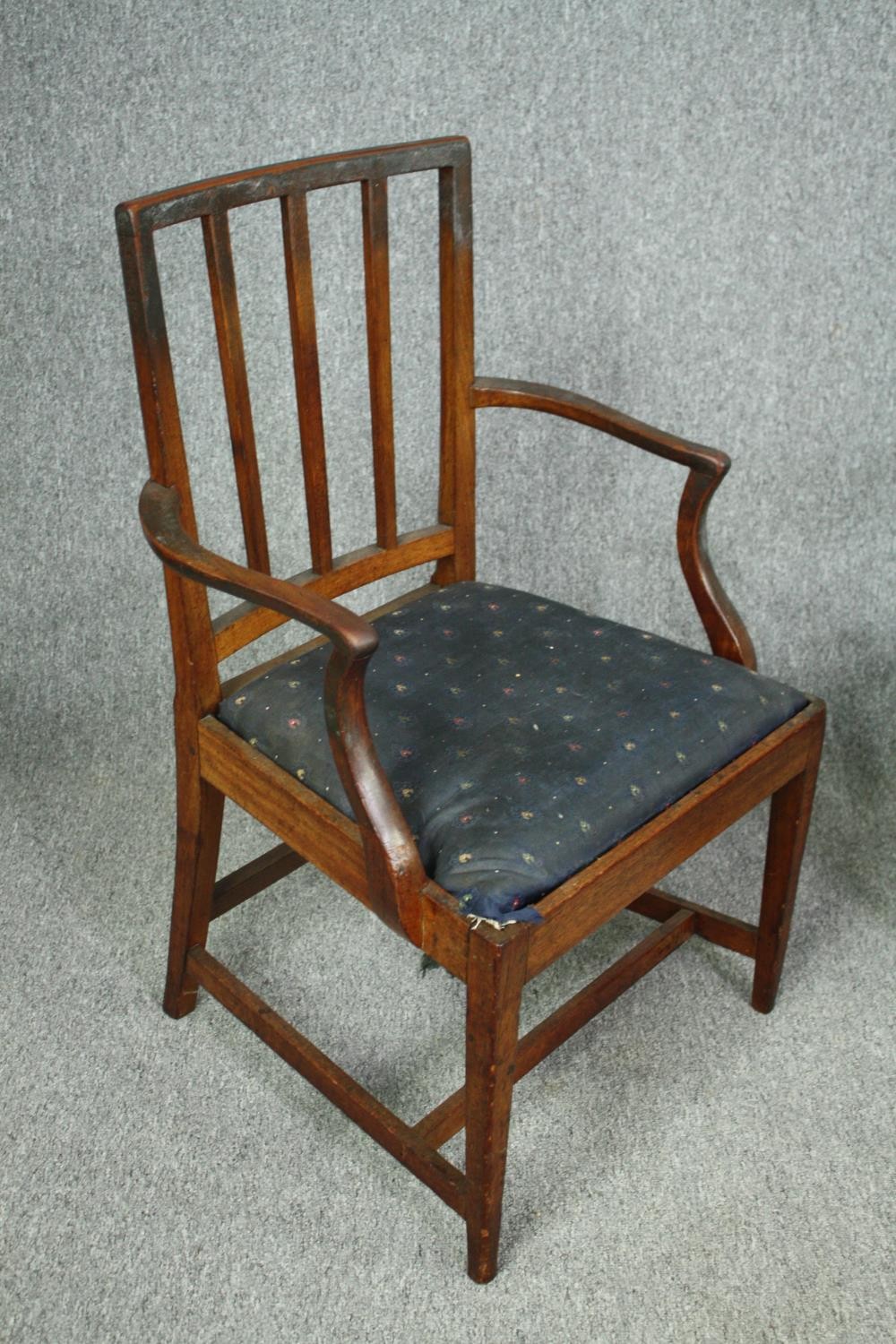 Two Georgian mahogany armchairs and a later similar chair. - Image 7 of 7