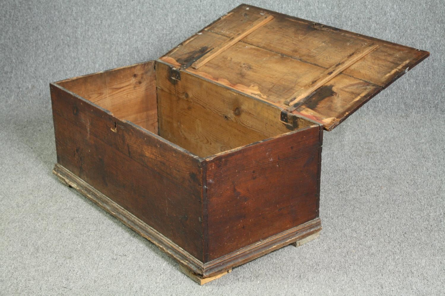 A 19th century pine trunk. H.39 W.92 D.46cm. - Image 5 of 7