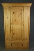 Wardrobe, 19th century pine. In three sections for ease of transport. H.211 W.113 D.50cm.