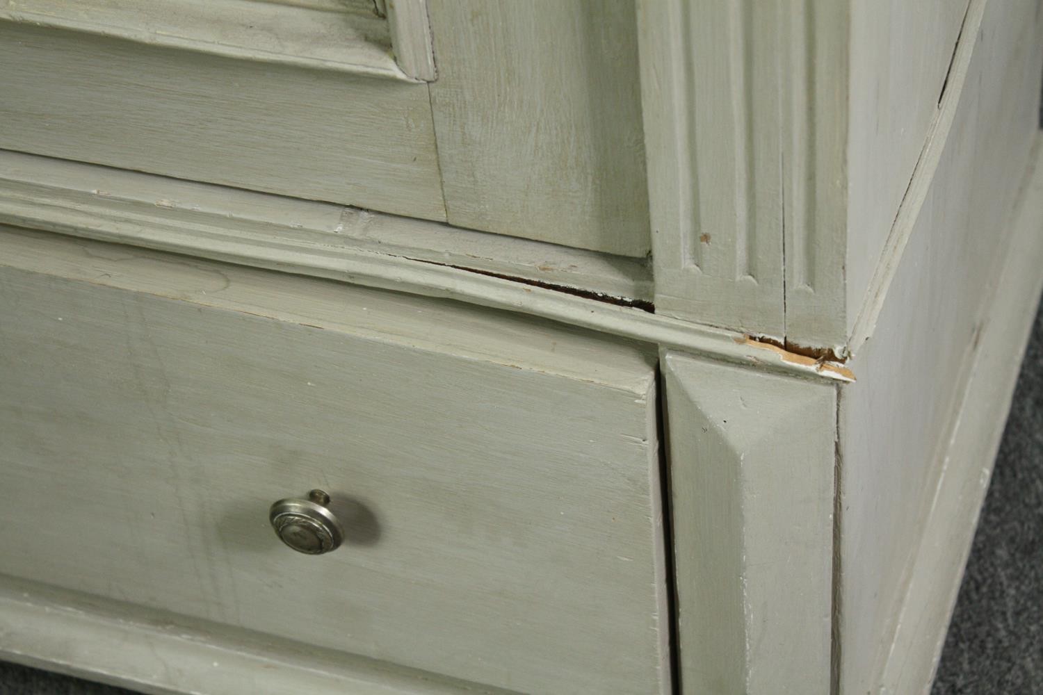 Hall cupboard, 19th century painted Continental. H.182 W.92 D.50cm. (Small repair needed as seen - Image 7 of 7