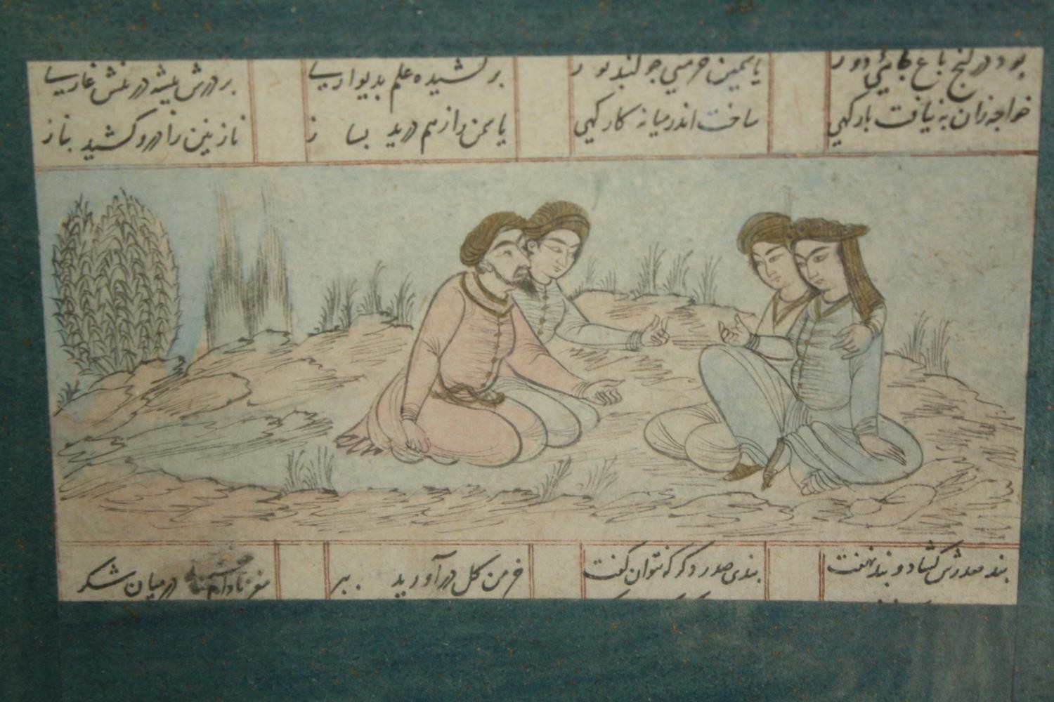A set of four Indo Persian drawings on paper, groups of figures, framed and glazed. H.32 W.37cm. ( - Image 3 of 6