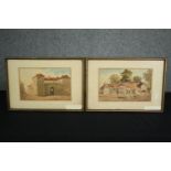 A pair of 19th century framed and glazed watercolours. H.29 W.42cm. (each).