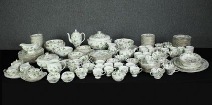 A large and extensive contemporary Wedgwood bone china dinner service, Wild Strawberry, over 200
