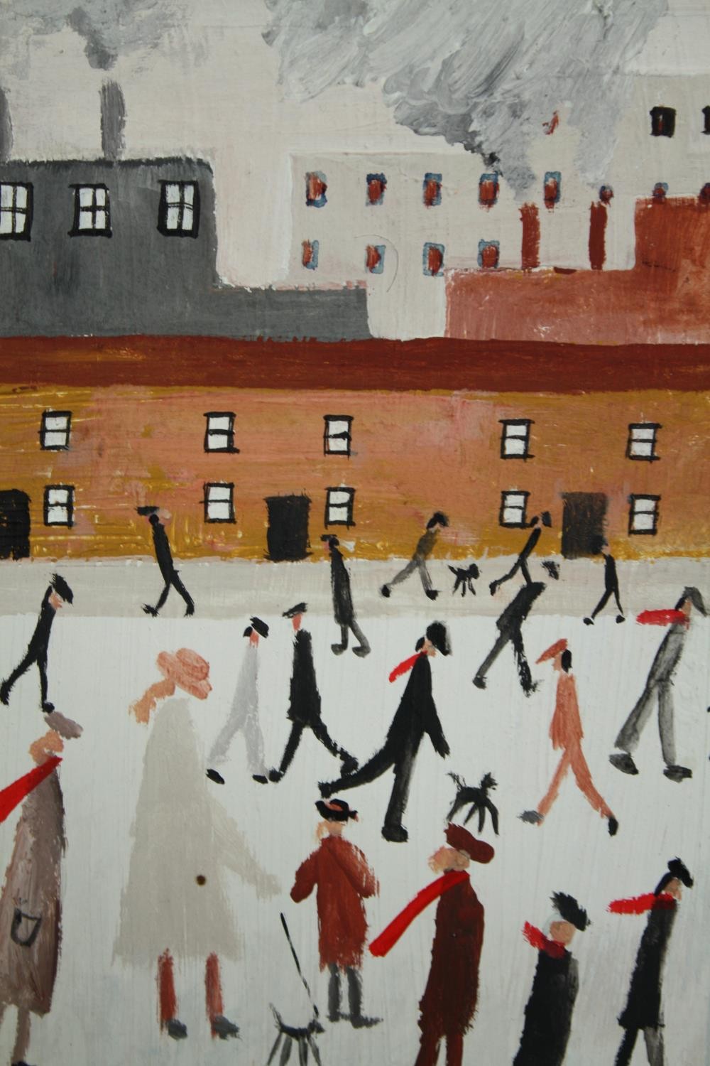 After Lowry, an oil on canvas along with an oil on card. (Along with a certificate to authenticate - Image 6 of 8