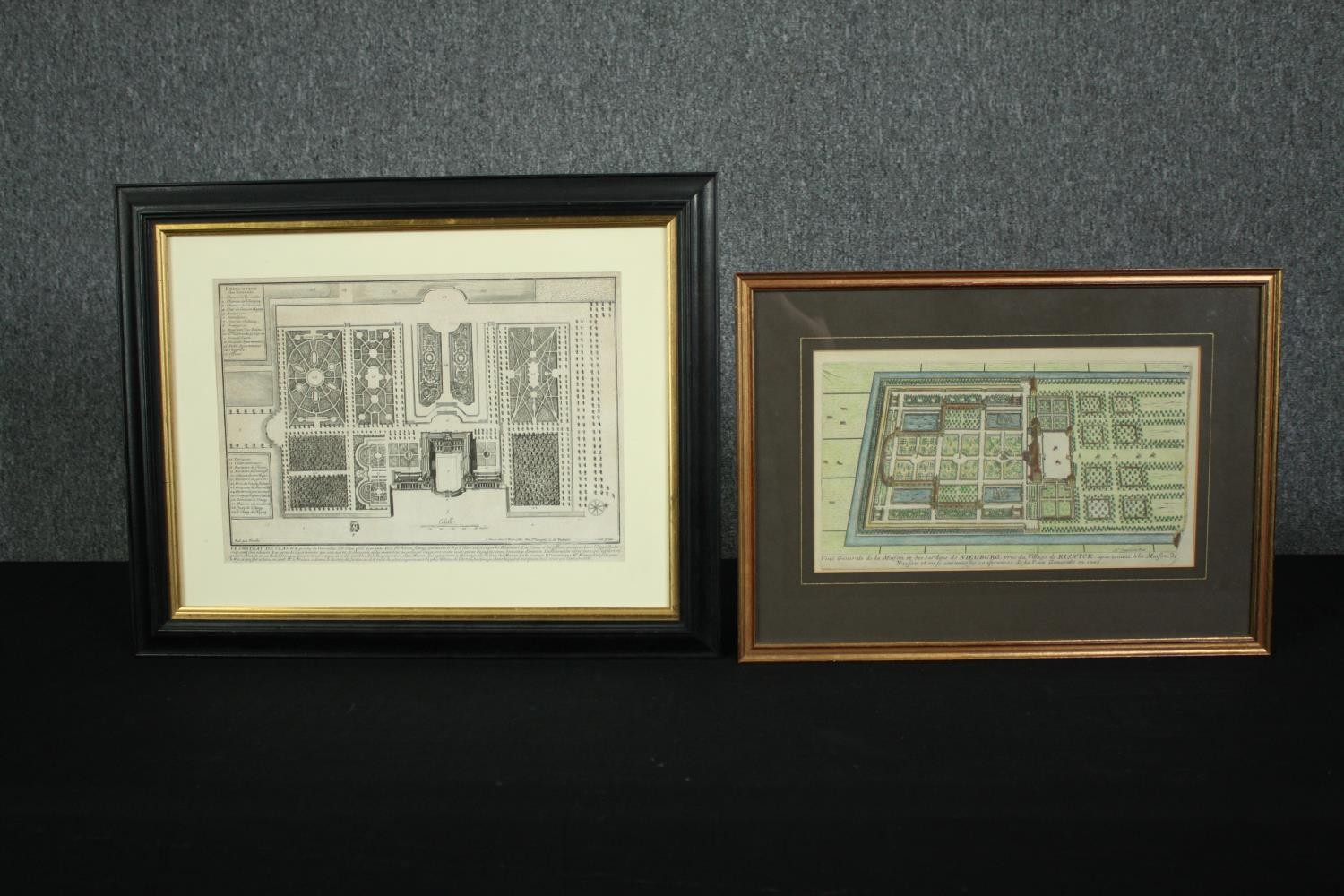 Two 19th century hand coloured lithographs, architectural plans, framed and glazed. H.39 W.49cm. ( - Image 2 of 5