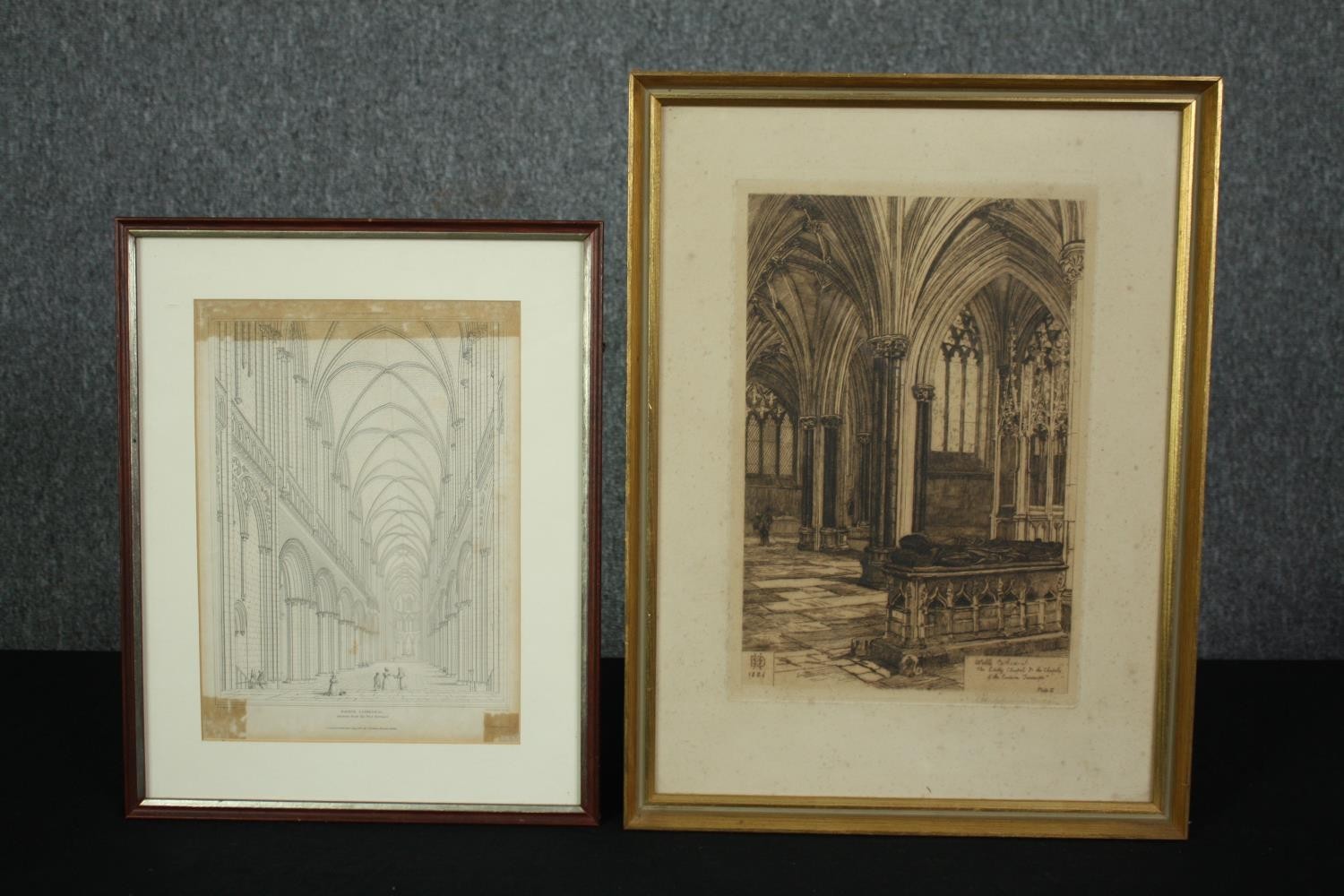 A collection of four 19th century engravings of architectural interest, framed and glazed. H.27 W. - Image 3 of 13