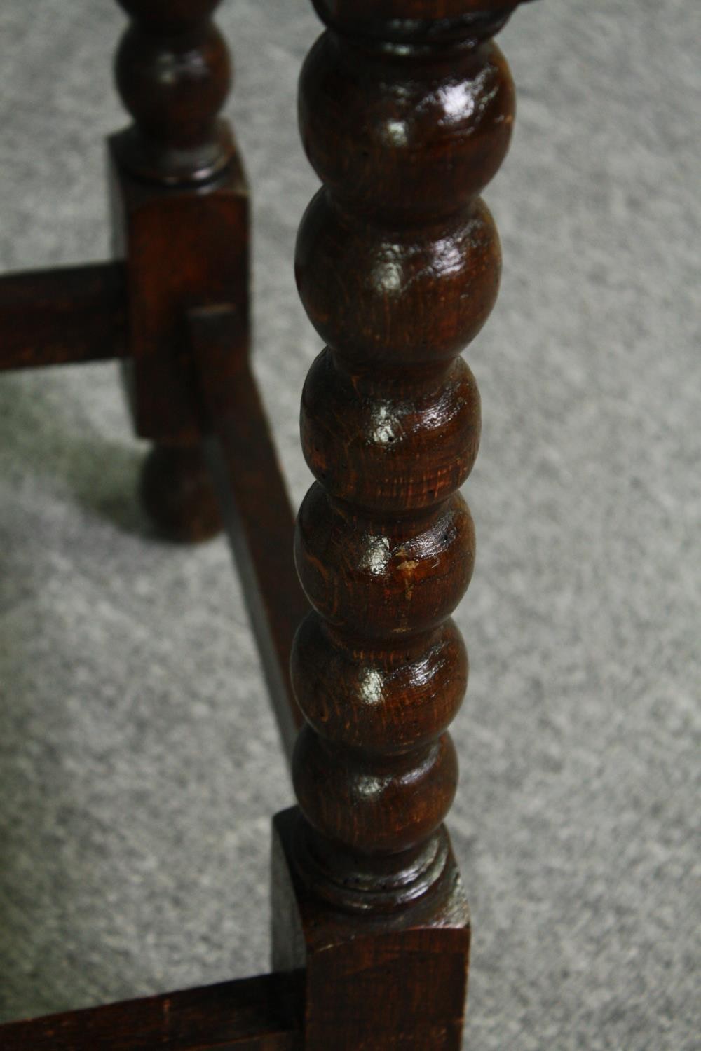 Side table, 19th century oak in the William and Mary style. H.74 W.69 D.45cm. - Image 8 of 8