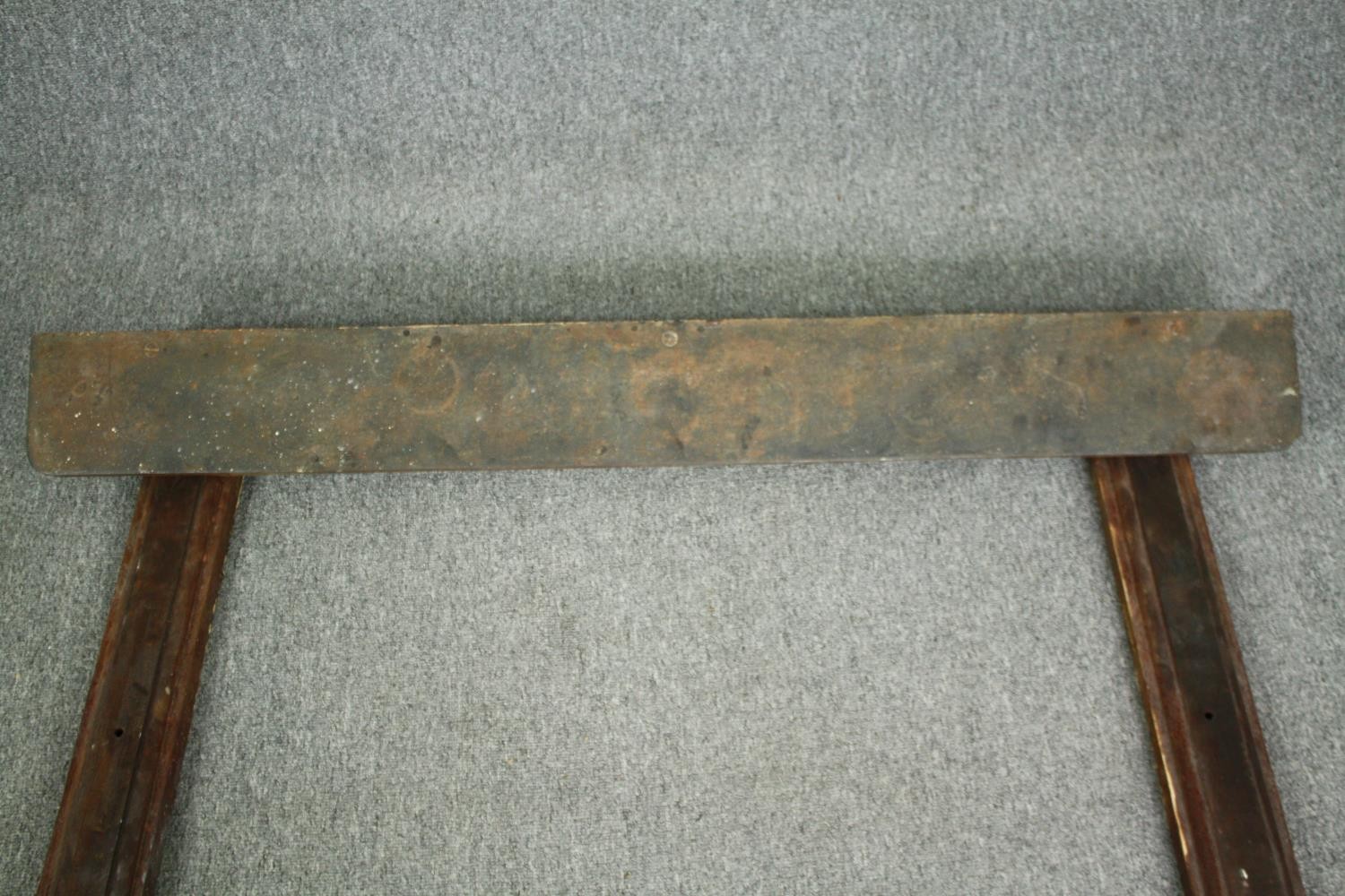 Fire surround, Georgian cast iron in three sections. H.124 W.130 D.15cm. - Image 6 of 8