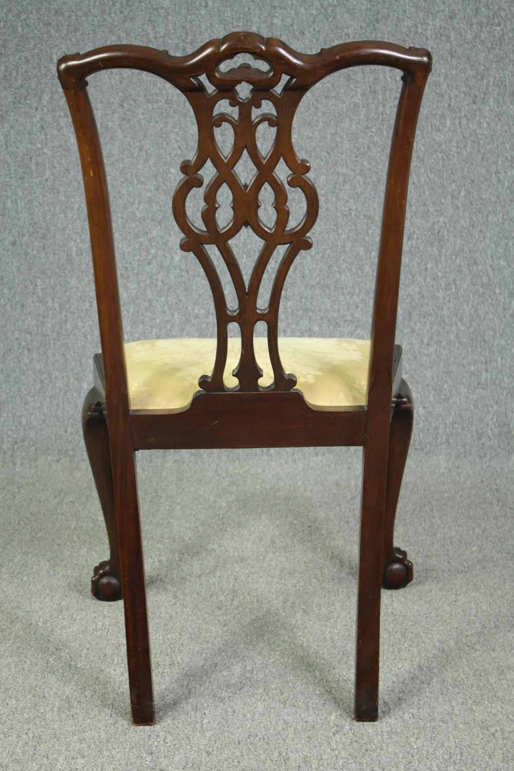 Dining chairs, a set of four early 20th century mahogany Chippendale style. - Image 6 of 10