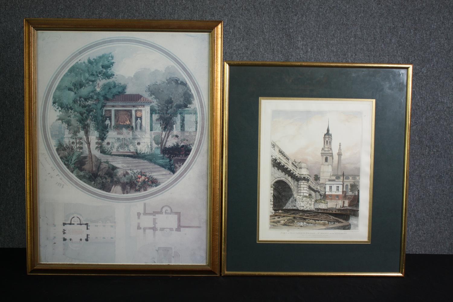 Two framed and engraved prints. H.76 W.58cm.