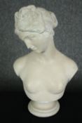Plaster bust, Classical figure. H.56cm.