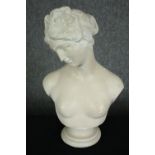 Plaster bust, Classical figure. H.56cm.