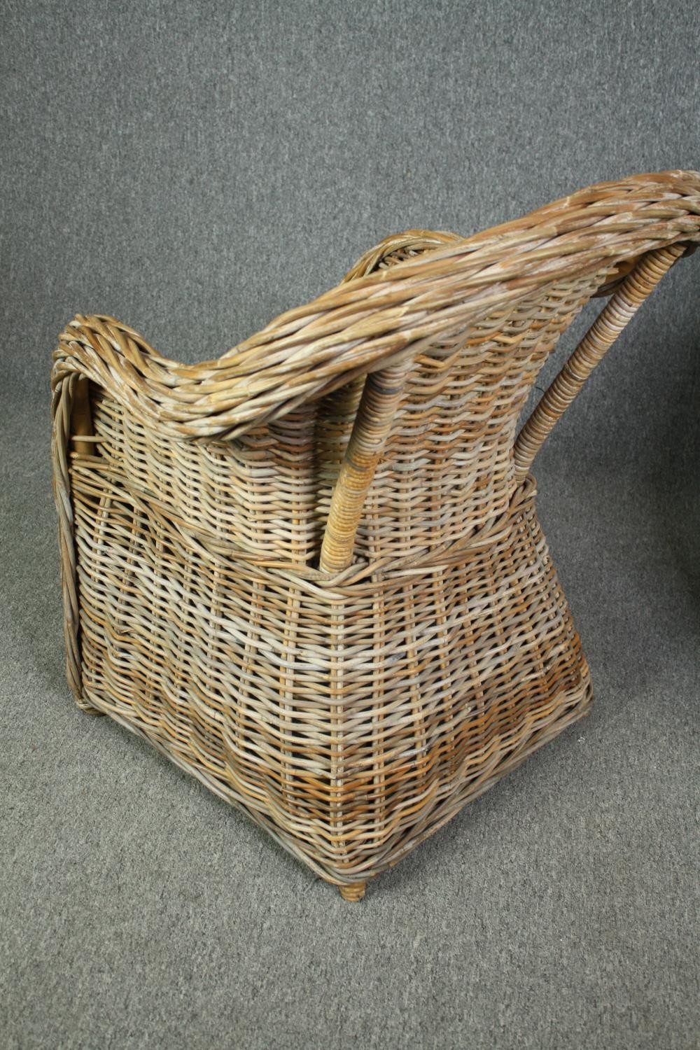 Two wicker conservatory tub chairs. H.89cm. (largest). - Image 6 of 10