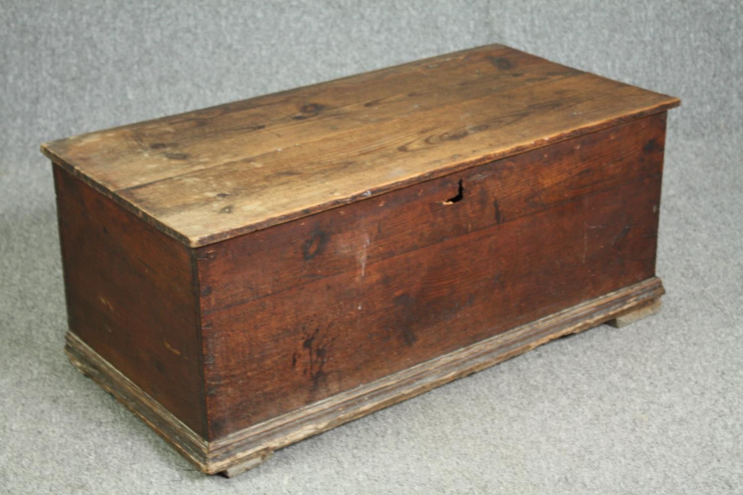 A 19th century pine trunk. H.39 W.92 D.46cm. - Image 2 of 7