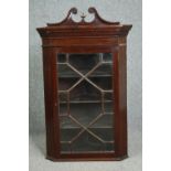 Corner cabinet, 19th century mahogany. H.114 W.70 D.32cm.