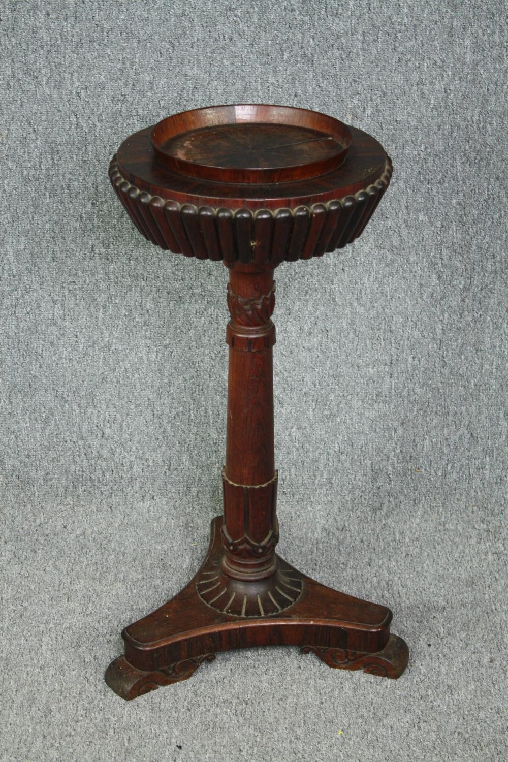 An unusual late Regency pedestal jardiniere stand. H.75cm.