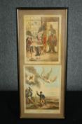 Two 19th century James Gillray prints, framed and glazed. H.57 W.25cm.