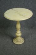 A marble pedestal lamp table. H.52 Dia.44cm.