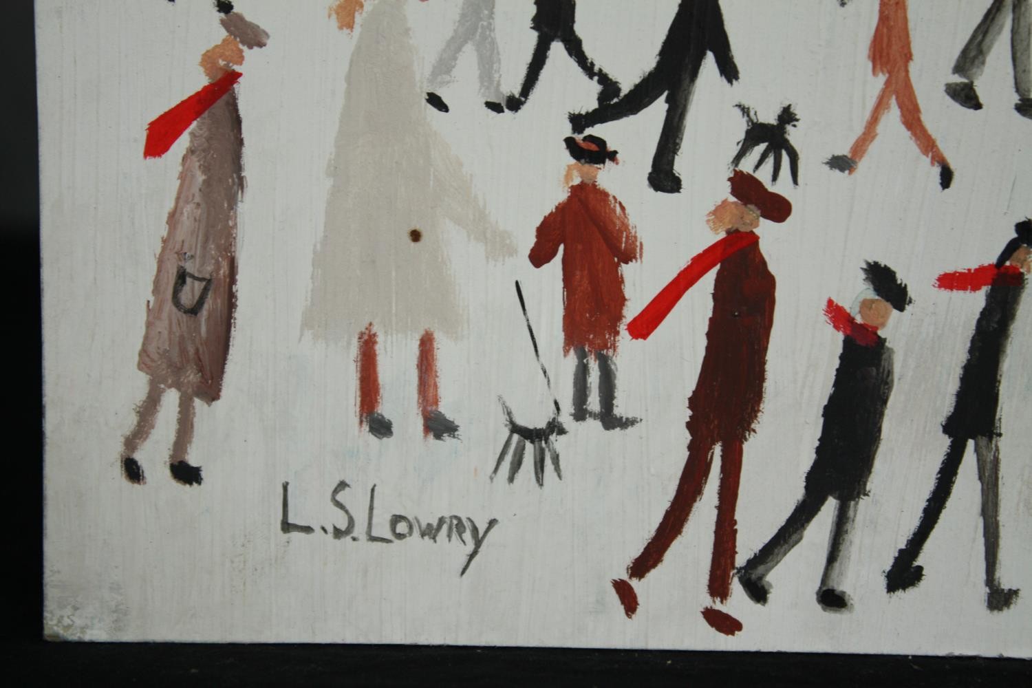 After Lowry, an oil on canvas along with an oil on card. (Along with a certificate to authenticate - Image 7 of 8