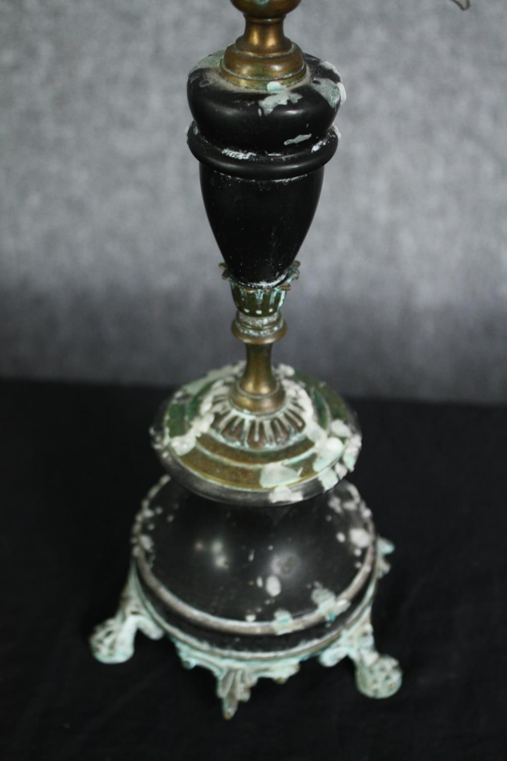 Candelabras, 19th century brass and marble. H.42cm. (each) - Image 5 of 6