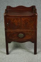 Bedside cabinet, commode, Georgian flame mahogany. H.76 W.53 D.48cm.