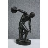 A bronze figure, Classical olympian. H.23cm.