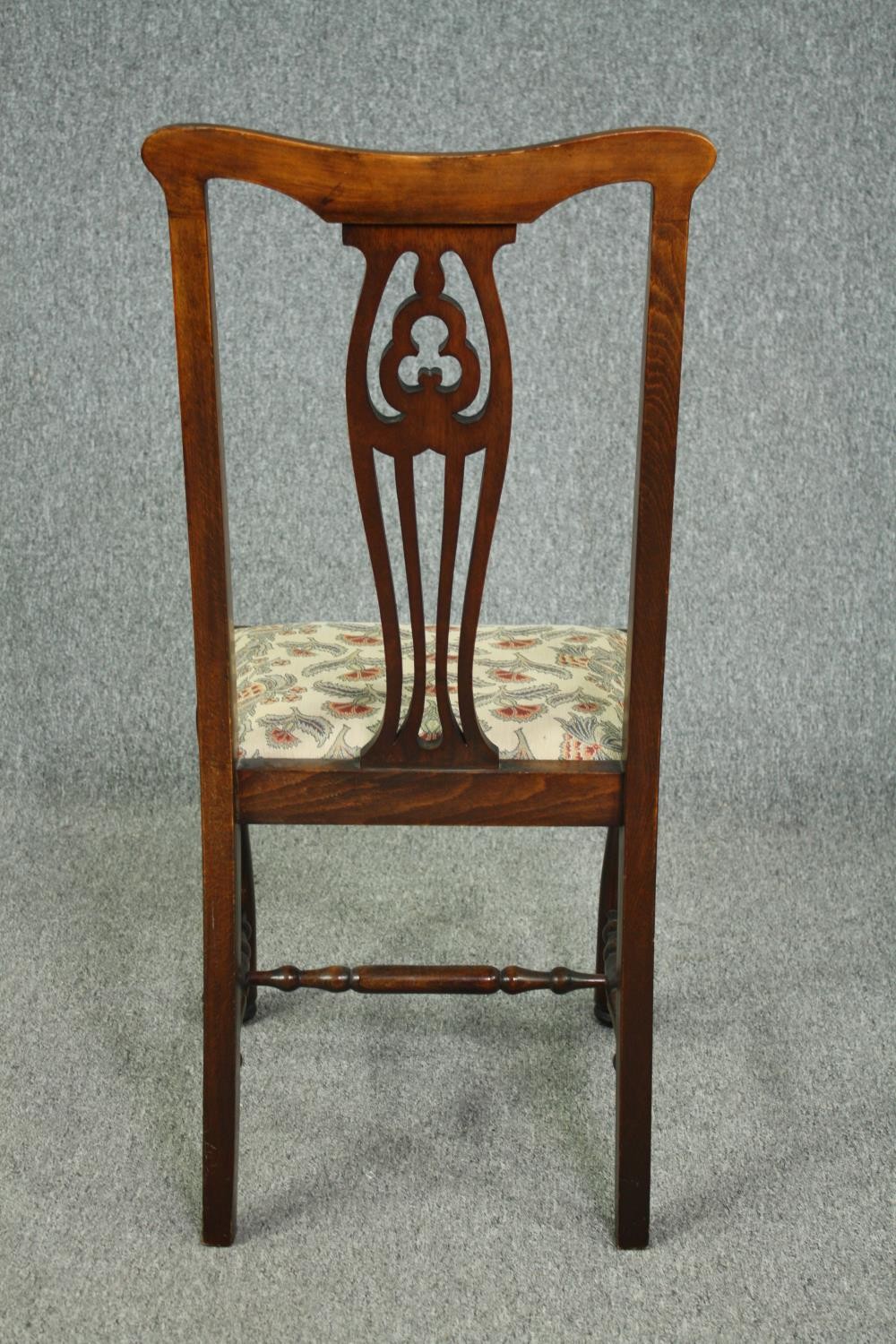 Dining chairs, a pair, C.1900 beech framed. H.99cm. (each) - Image 6 of 8