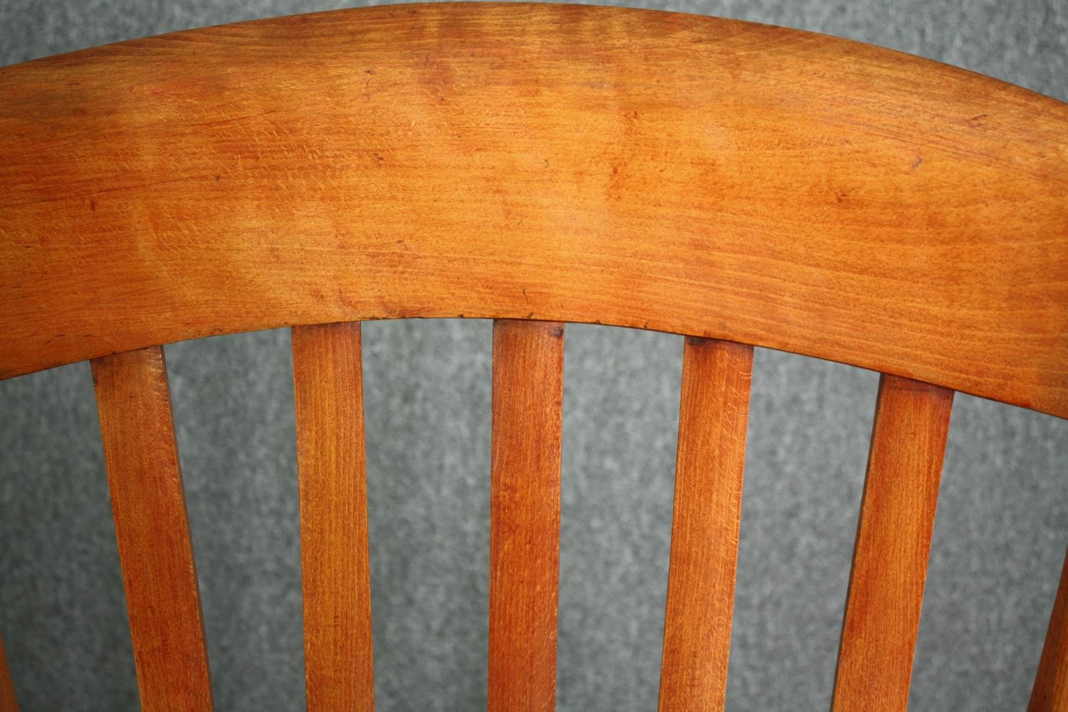 A 19th century elm seated bar back kitchen armchair. H.110cm. - Image 4 of 4