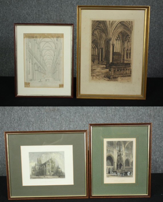 A collection of four 19th century engravings of architectural interest, framed and glazed. H.27 W. - Image 2 of 13