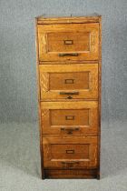 Filing cabinet, late 19th century oak. H.135 W.50 D.70cm.