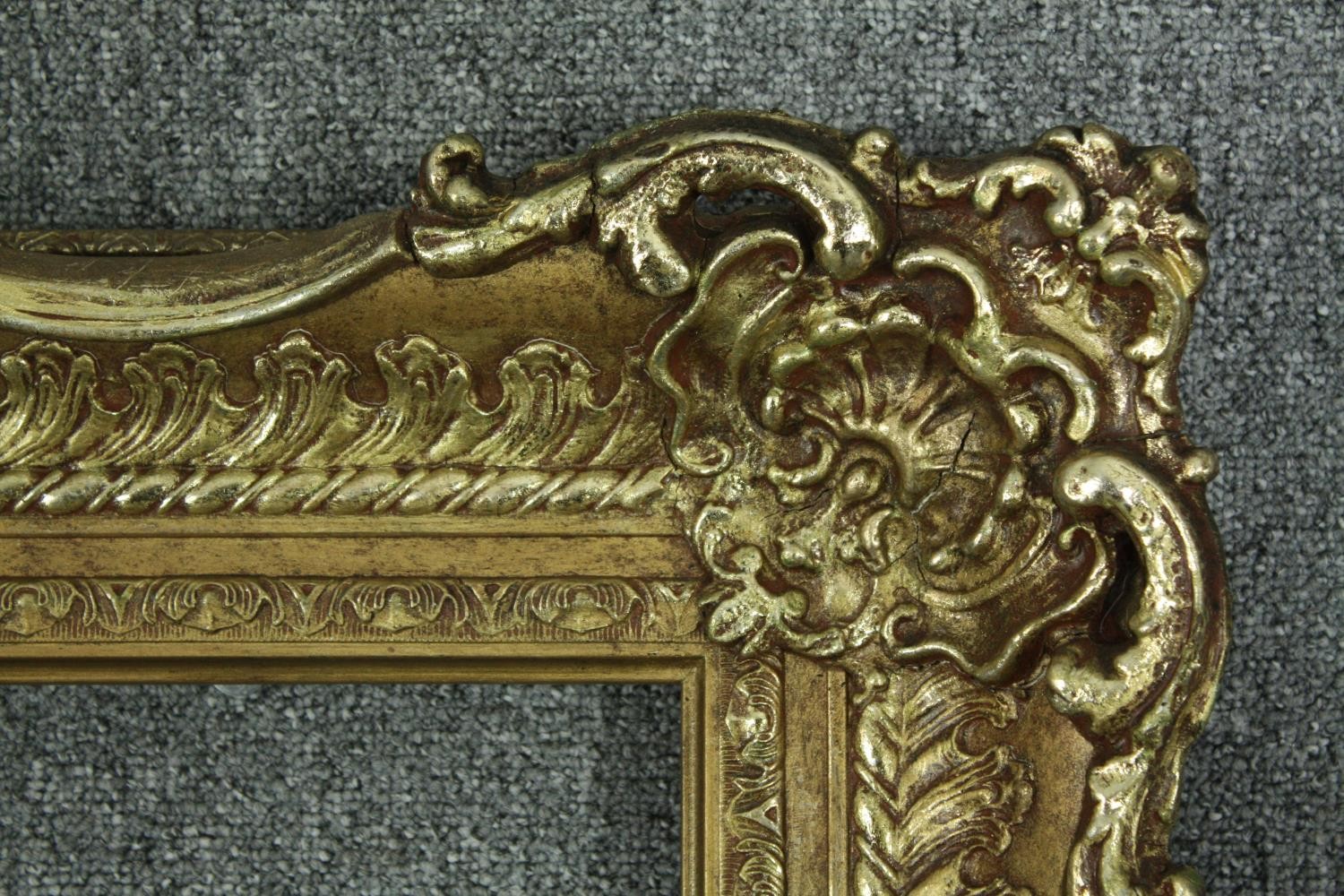 A large giltwood and gesso picture or mirror frame. H.150 W.120cm. - Image 4 of 5