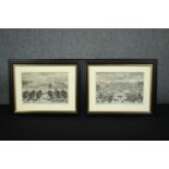 A pair of 19th century lithographs of architectural interest, framed and glazed. H.36 W.45cm. (