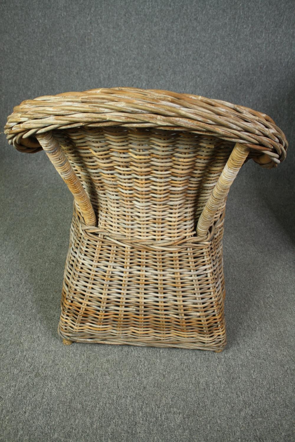 Two wicker conservatory tub chairs. H.89cm. (largest). - Image 7 of 10