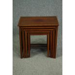 A nest of four graduating Edwardian mahogany and satinwood inlaid occasional tables. H.54 W.56 D.