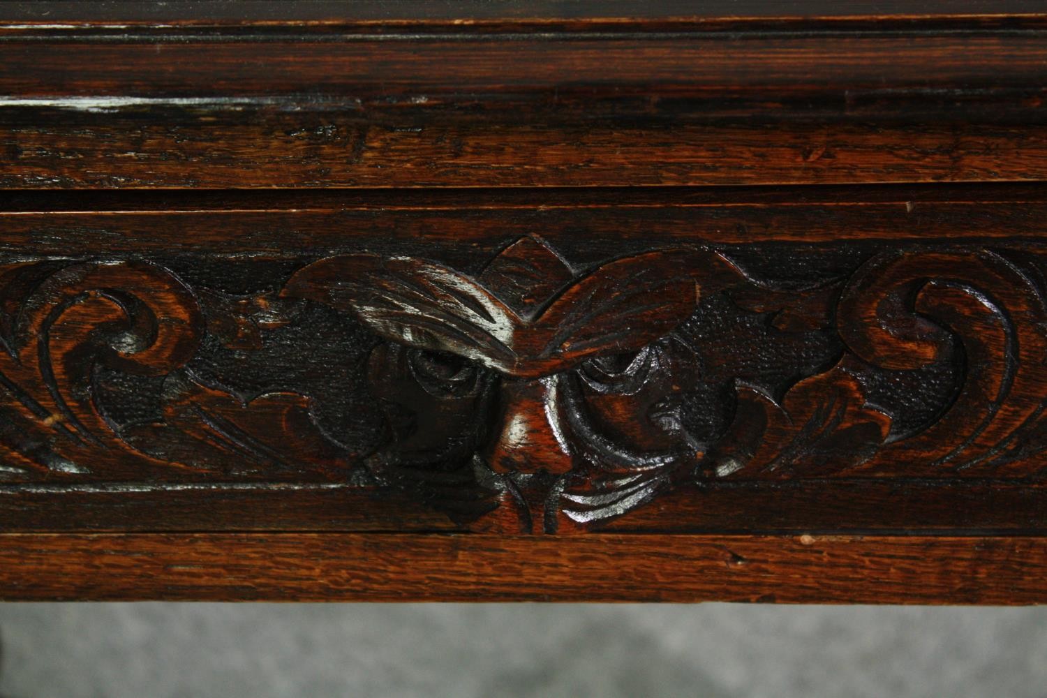 Side table, 19th century oak in the William and Mary style. H.74 W.69 D.45cm. - Image 7 of 8