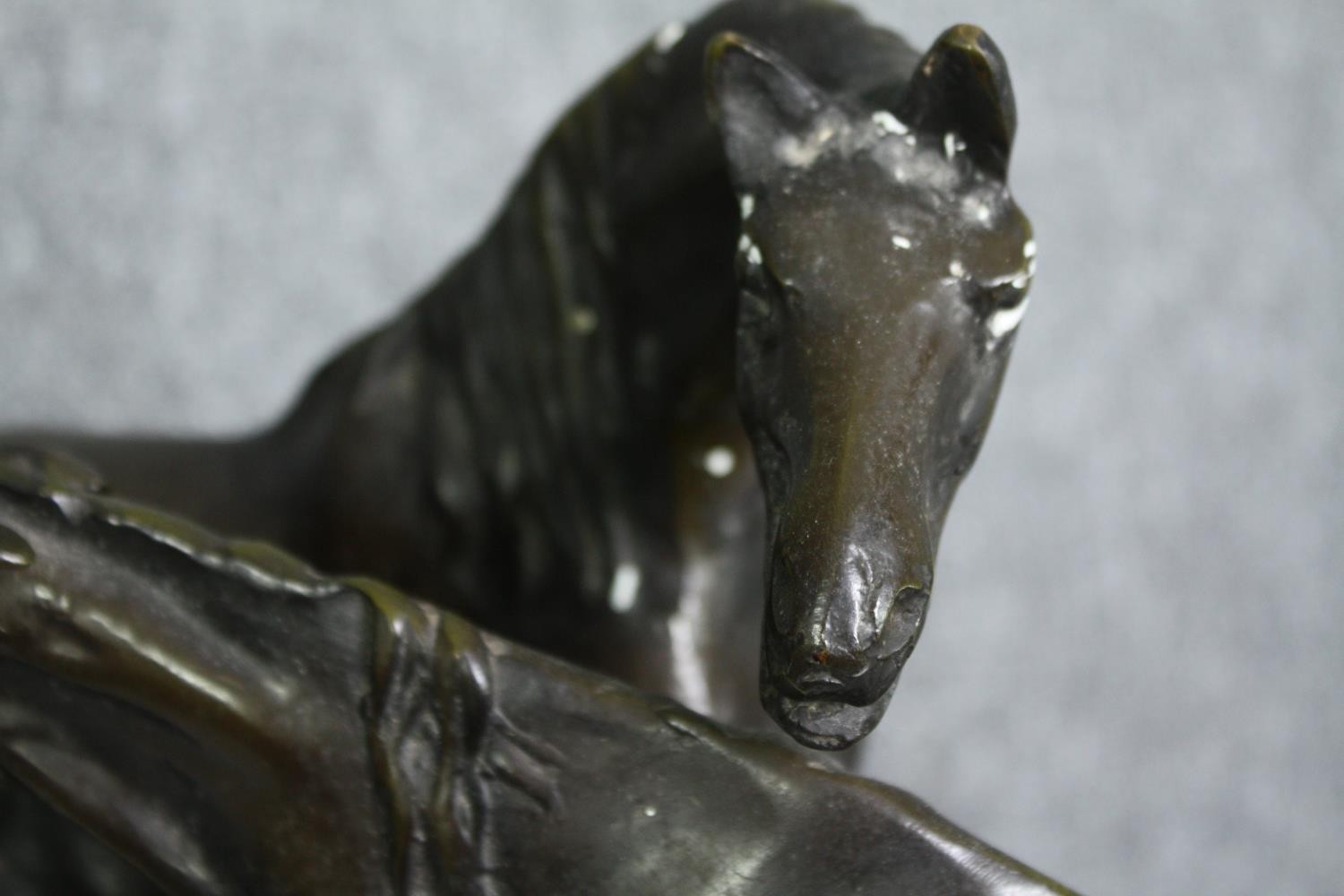 After Pierre-Jules Mene, an early 20th century bronze figure group, horses, signed to base. H.30 W. - Bild 6 aus 8