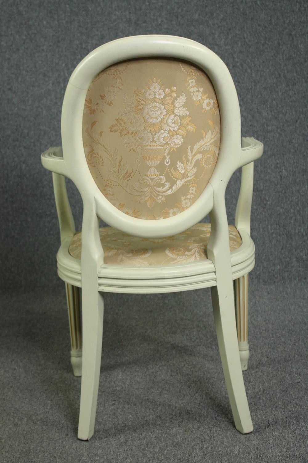 Armchair, a pair, Louis XVI style painted. H.96cm. (each) - Image 5 of 7