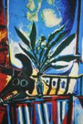 After Picasso, giclee print on paper, Window, Flower and Bull's Head, numbered and signed, blind