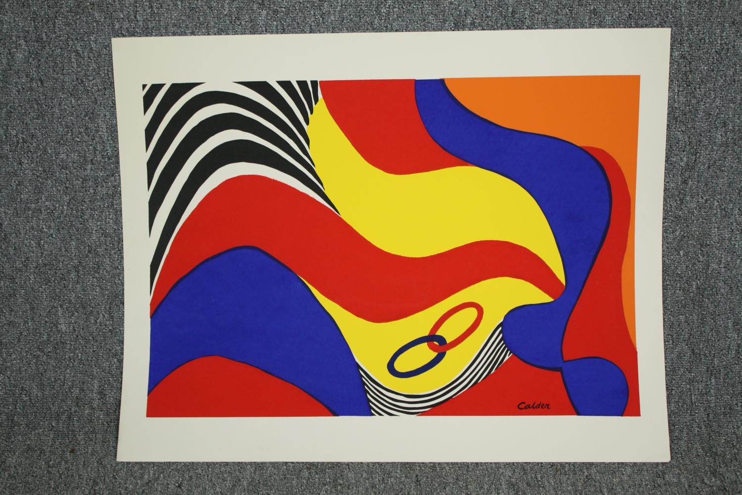 After Alexander Calder, coloured lithograph on quality paper, Flying Colors, signed in plate. H.56 - Image 2 of 4