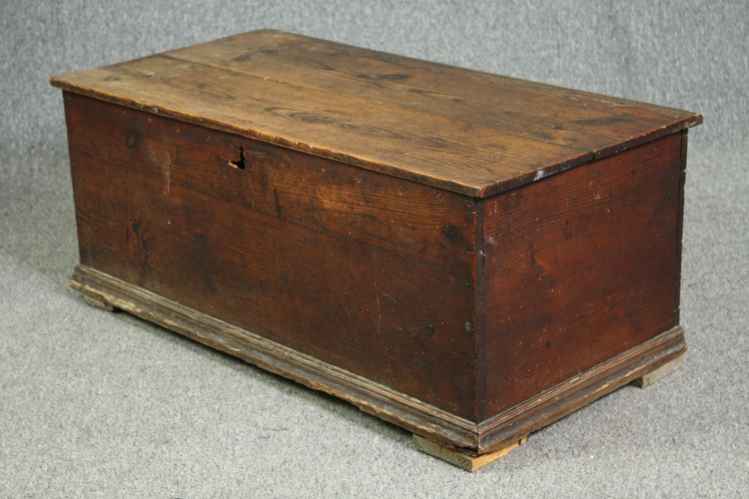 A 19th century pine trunk. H.39 W.92 D.46cm. - Image 3 of 7