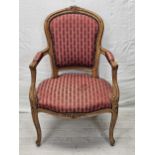 Armchair, French 19th century Provincial style, carved beech.